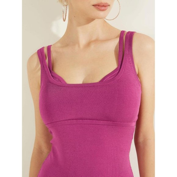 Guess Womens Gemma Bodycon Dress W2GK38Z2XY0 Purple Dragonfruit M - Picture 4 of 6